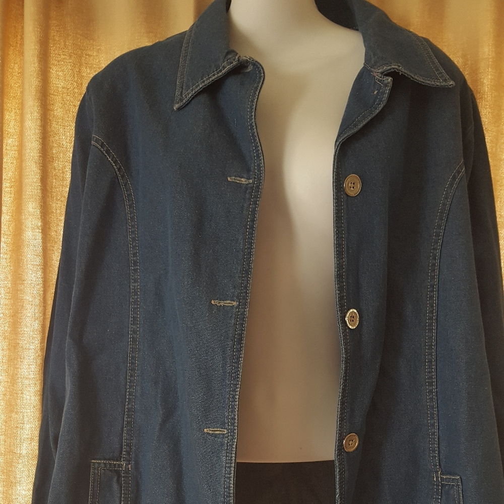 Denim Jacket by Tudor Court. size L.